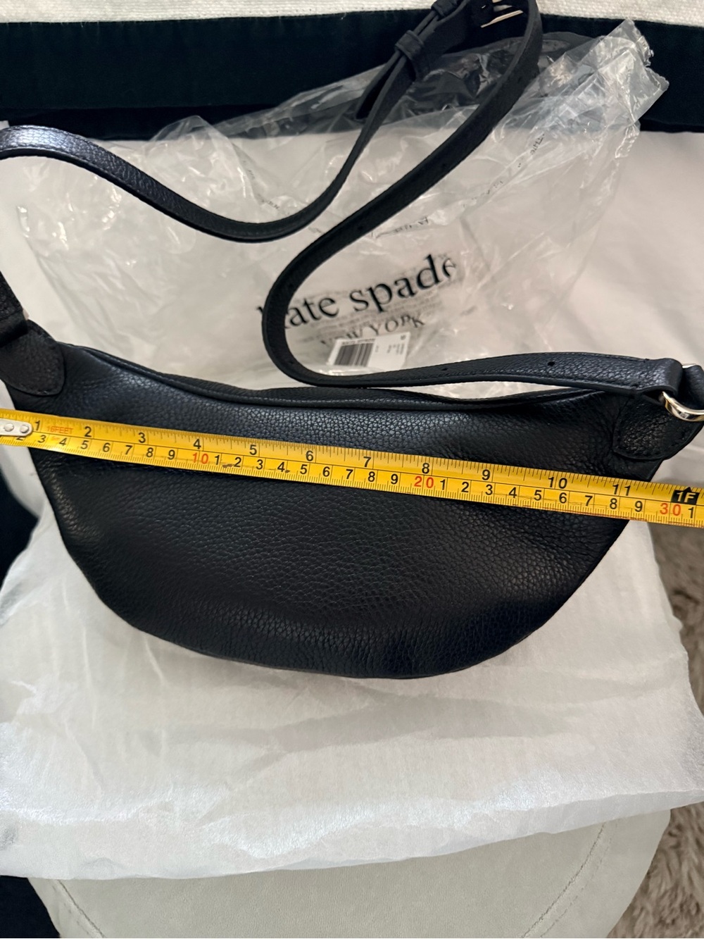 kate spade Black Leather Crossbody Belt Bag with Gold Hardware - Picture 5 of 14
